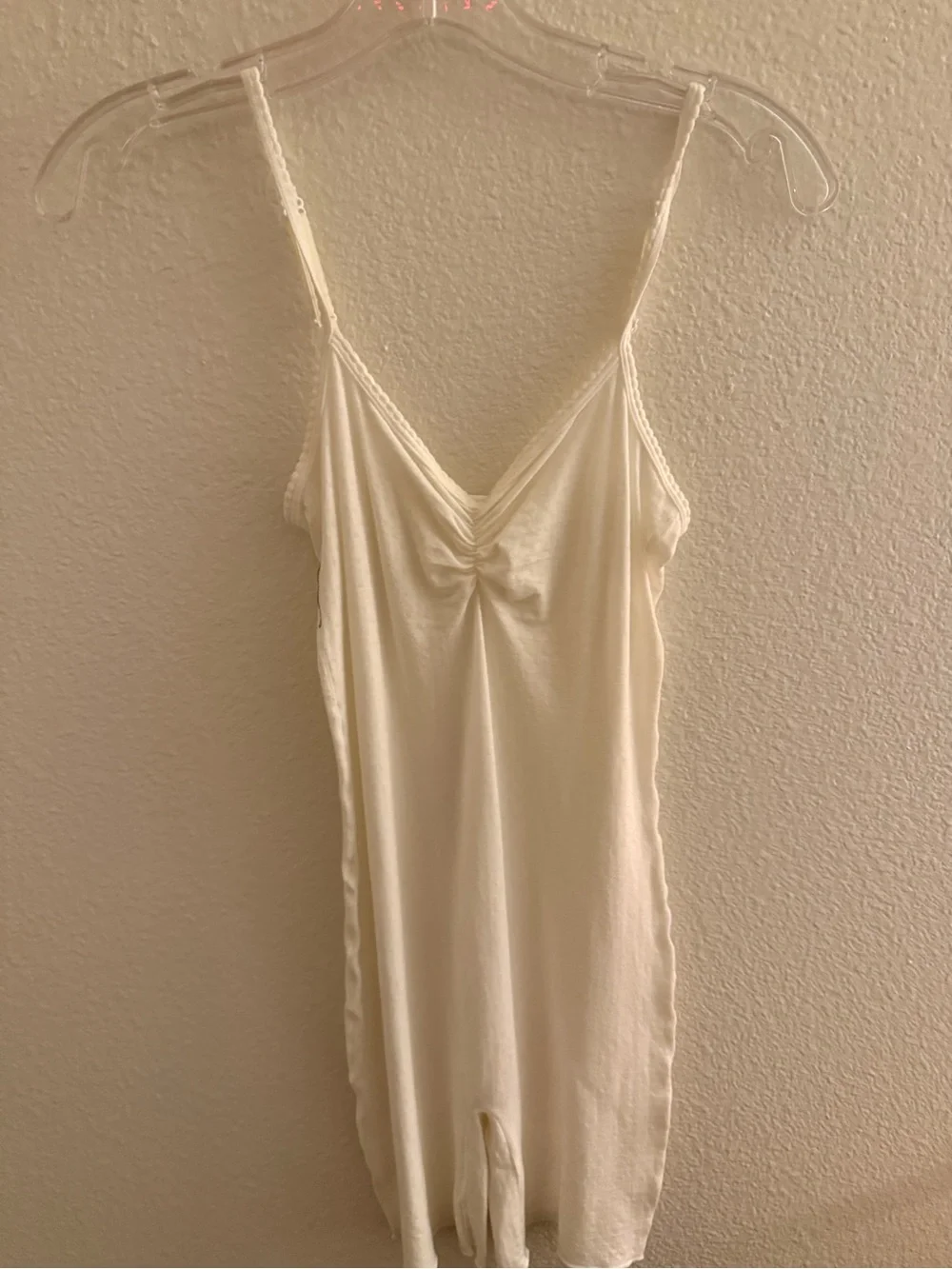 Women’s Cream Slip Romper Lingerie - V-Neck Camisole by